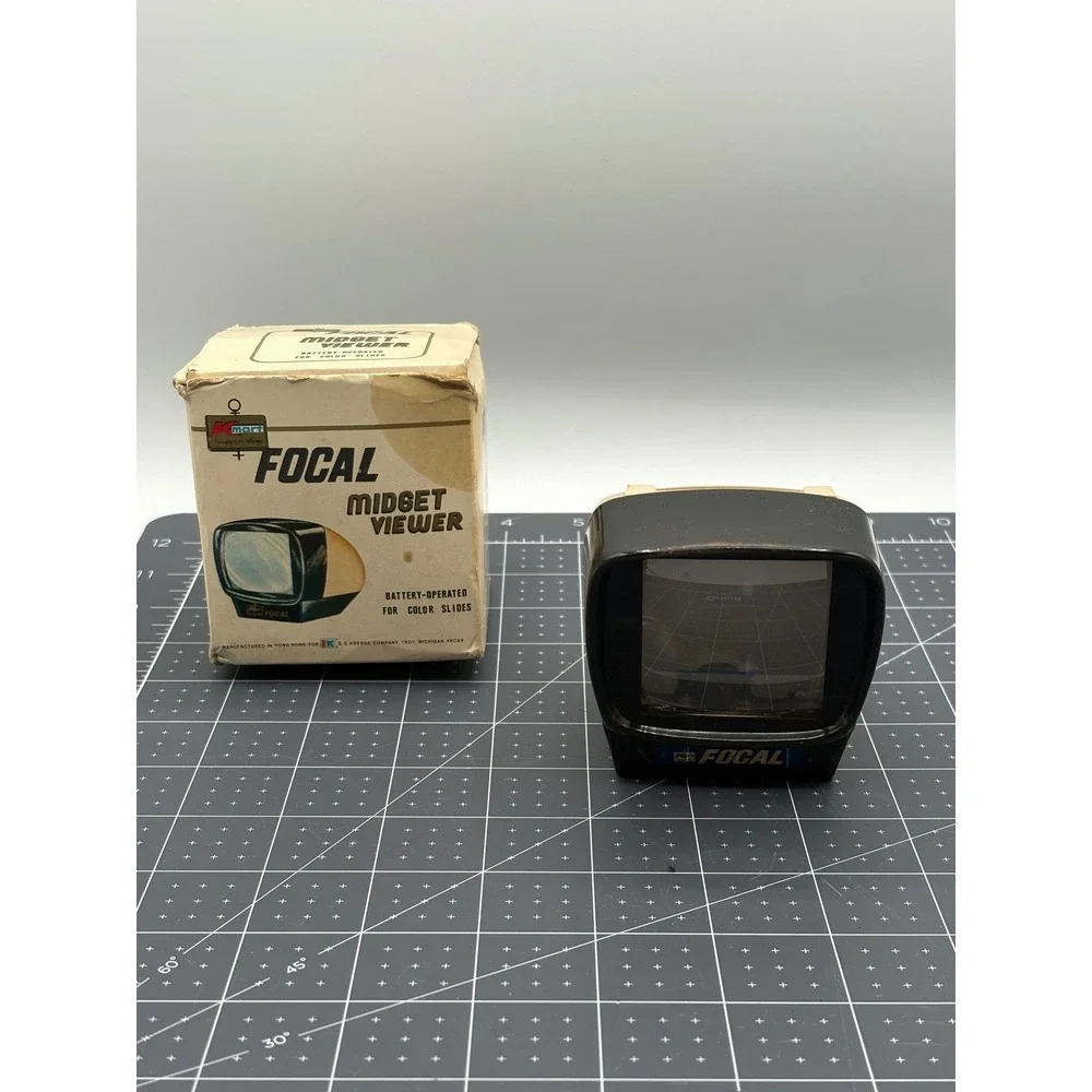 Vintage Focal Midget Viewer Battery Operated Color Slide Viewer Kmart Box 48084